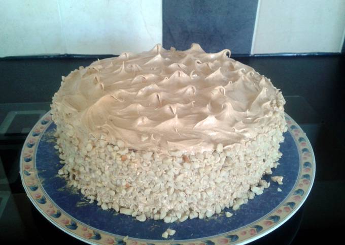 Coffee cake with coffee butter frosting