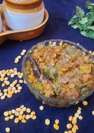 A picture of Ridge gourd subji.