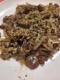 Sanguinaccio fritto con cipolla fritta