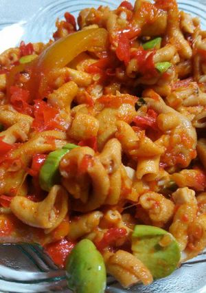 Foto resep Usus ayam balado pete