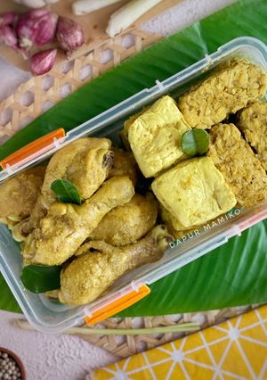 Foto resep Ayam tahu tempe ungkep bumbu kuning