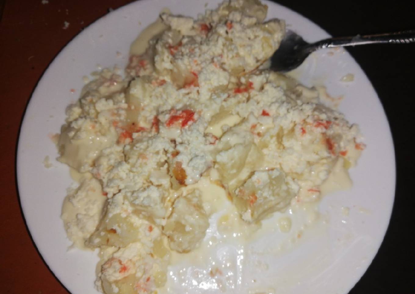 Papas fritas con crema y queso ❤️