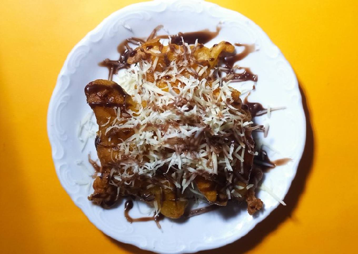 Pisang goreng keju coklat krispy ala desta