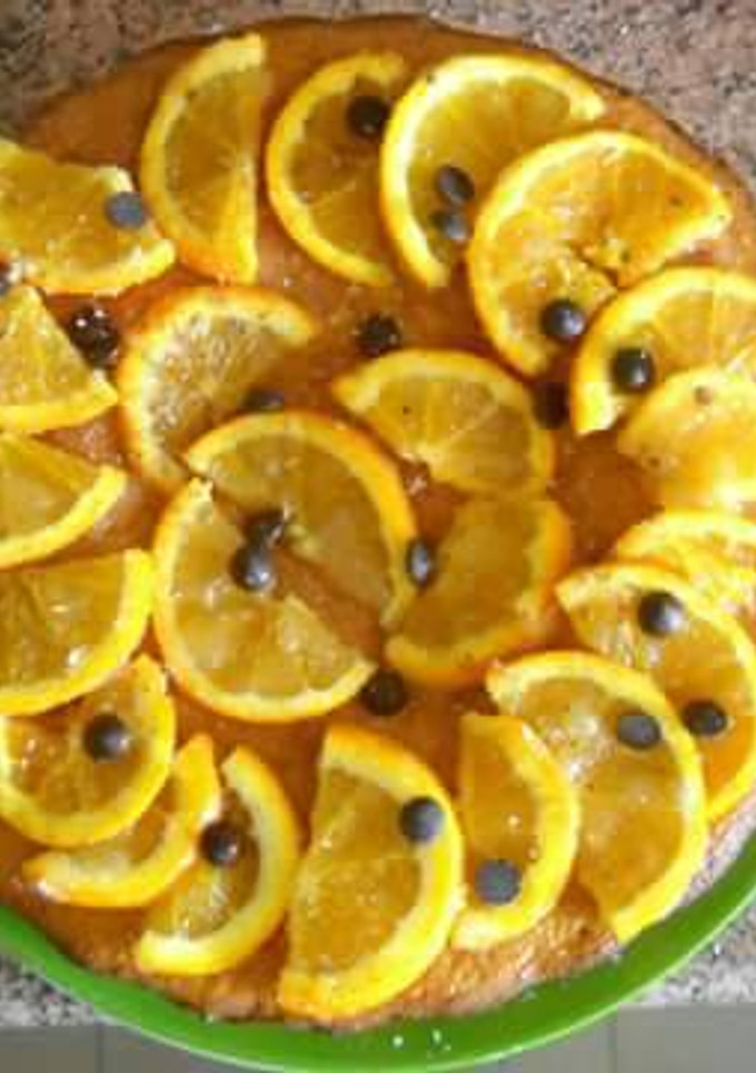 Una foto de Bizcocho de naranja y chocolate
