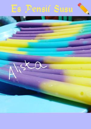 Foto resep Es Pensil Susu 3 warna ✏️