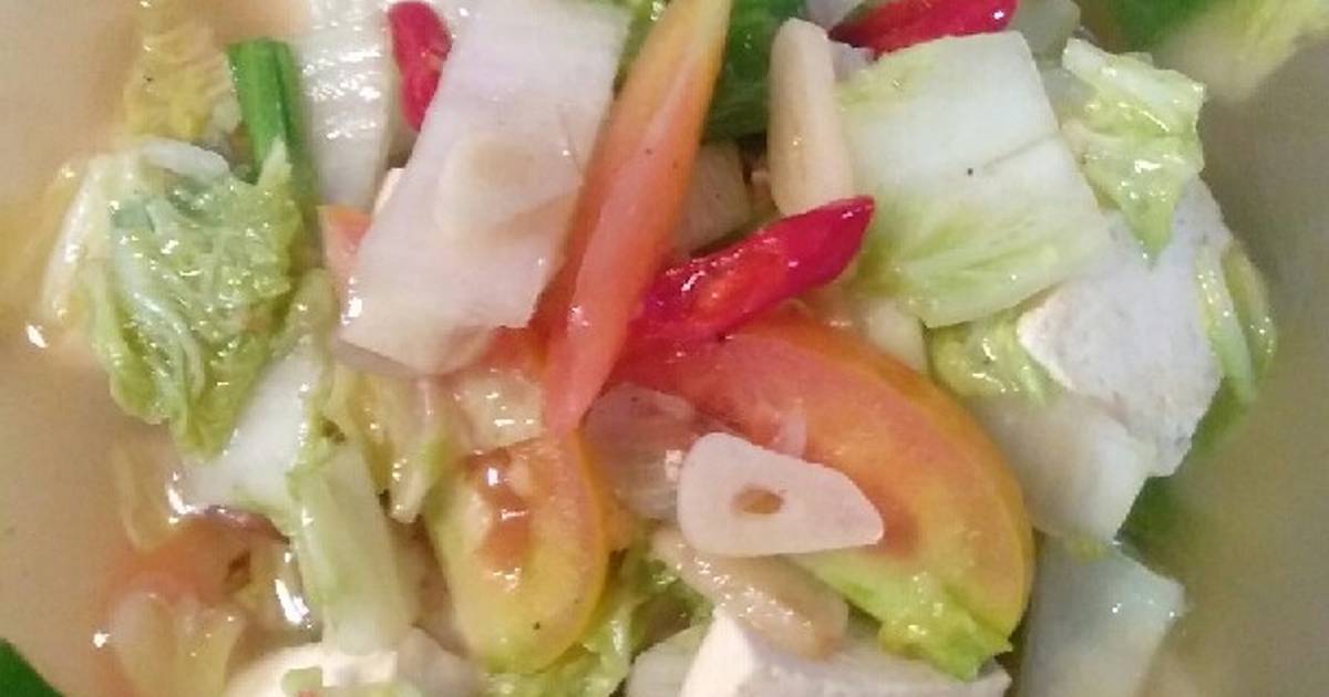 Resep 75 Sayur Sawi Putih Dan Tahu Oleh Raditiya 1 Cookpad