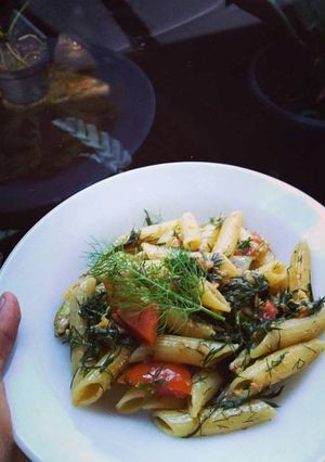 Foto resep 🍅 Tomato Dill Penne Aglio Olio