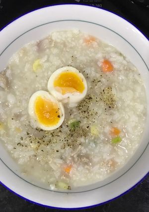 Hình của món Cháo thịt bằm hạt sen.