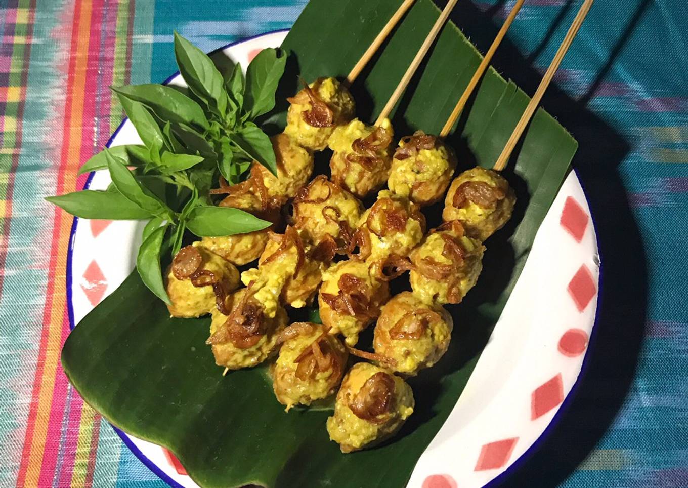 Sate Telur Puyuh bumbu Kuning