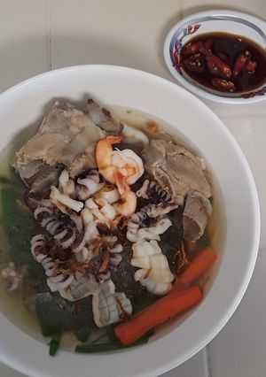 Hình của món Hủ tiếu hải sản.