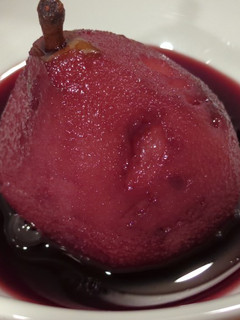 A picture of Pears in Beaujolaise Wine.