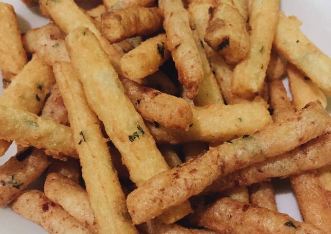 Standar Resep membuat Cheese Fries Stick / Stik Kentang Goreng Keju  enak