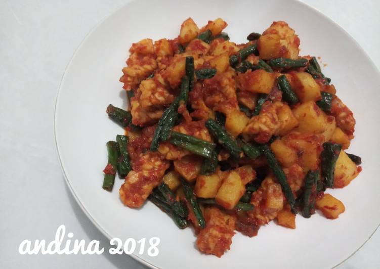 Balado Kentang Tempe Kacang Panjang