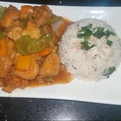 Sweet and sour chicken A picture of Sweet and sour chicken.