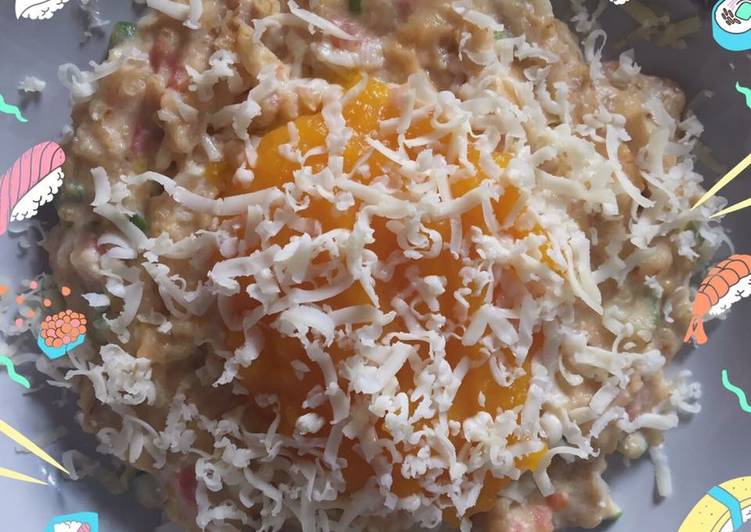 Resep Bubur oat 4* saos kabocha topping keju made by mami ael😍 yang Enak