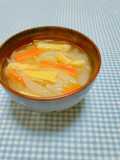 Delicious Miso Soup with Fried Tofu and Vegetables