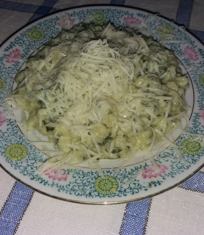 Sajtos - Spenótos nokedli recept fotója