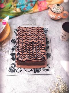 صورة لوصفة كيكة باردة و من دون فرن🤩🍰