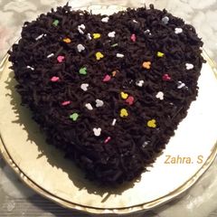 Chocolate sponge cake with ganache A picture of Chocolate sponge cake with ganache.