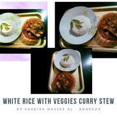 A picture of Boiled Rice With Veggies Curry.