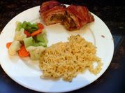 A picture of pork chops with apple