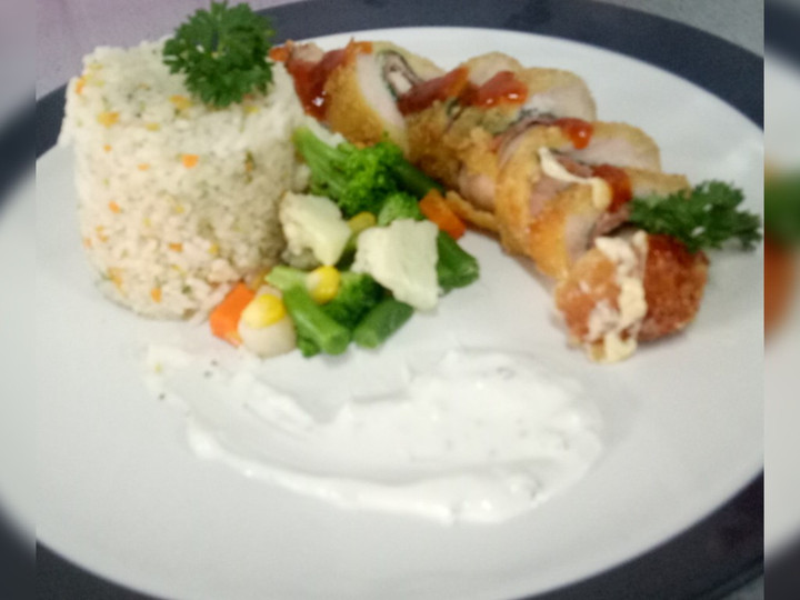 Resep Chicken Roll with.Butter Rice yang Lezat Sekali