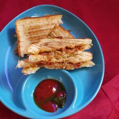 A picture of Cheesy pavbhaji sandwich.