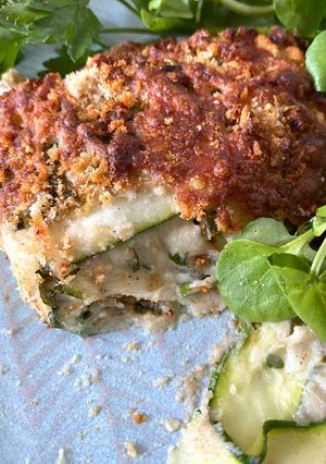 A picture of Summer in Provence Cheezette - cheesy herby courgette bake.