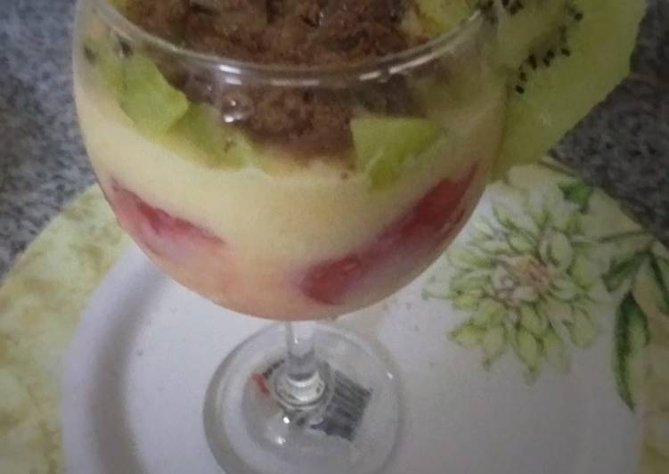Recipe of Any-night-of-the-week Fruits with custard#breakfastquickfix#jikonichallenge