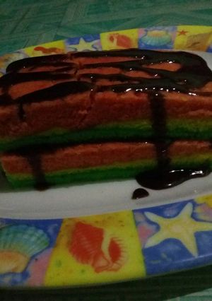 Foto resep Brownies pelangi kukus (simple)