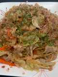 Japanese style Sauce Fried Noodle (Yakisoba) made from Pasta