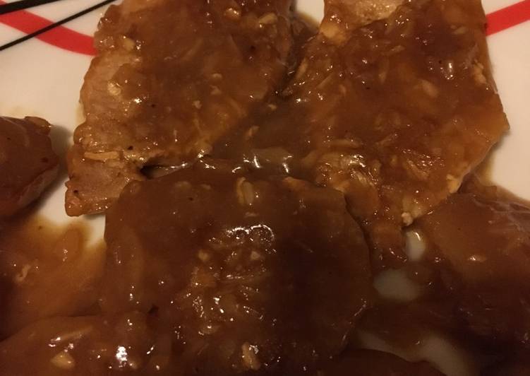 Filetes de lomo en salsa de manzana