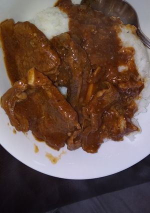 A picture of Roast beef stew.