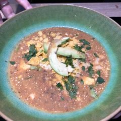 A picture of Black bean soup.