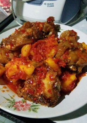 Foto resep Sambal ayam goreng nanas