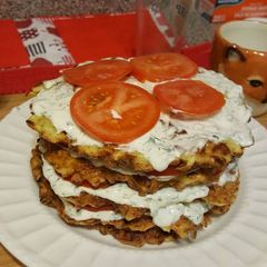 A picture of Zucchini Tomato Cake.