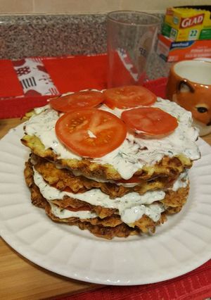 A picture of Zucchini Tomato Cake.