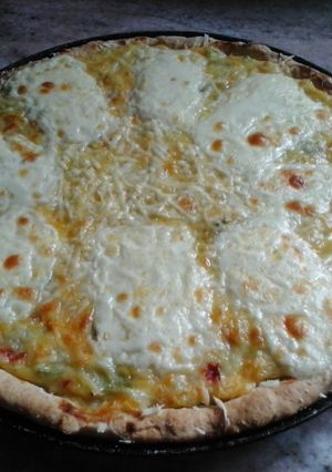 Una foto de Tarta de vegetales con masa de queso