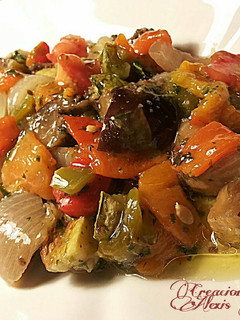 Una foto de Ensalada de pimientos, berenjenas y calabacines al horno