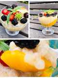 Budincă de tapioca cu jeleu de mango