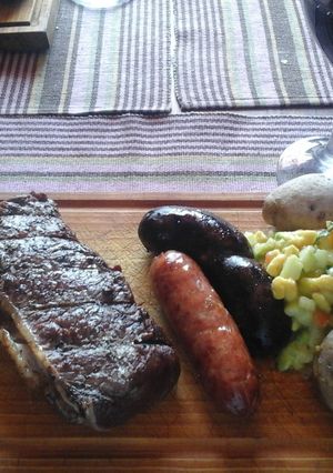 Una foto de Bifes de chorizo o churrascos de solomo tres pimientas