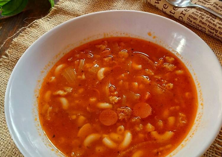 Cara Gampang Bikin 🌸Bolognaise Macaroni Soup / Sup Makaroni Bolognese Anti Gagal