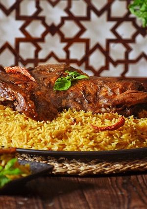 صورة لوصفة فخذة ضاني وكبسة