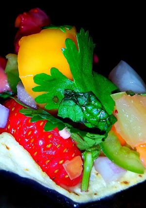 A picture of Mike's Spicy Fruity Salsa.