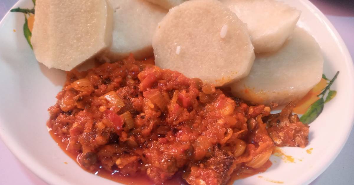 Boiled yam and palm oil stew Recipe by DaPrincess Kitchen Culinary