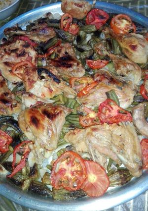 صورة لوصفة صينية باميا مع دجاج