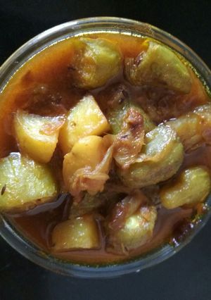 A picture of Parwal potato curry.