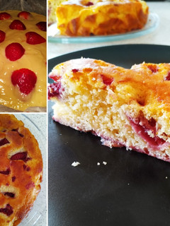 A picture of Cake with Olive Oil, Yogurt, and Fresh Strawberries (No Mixer Needed).