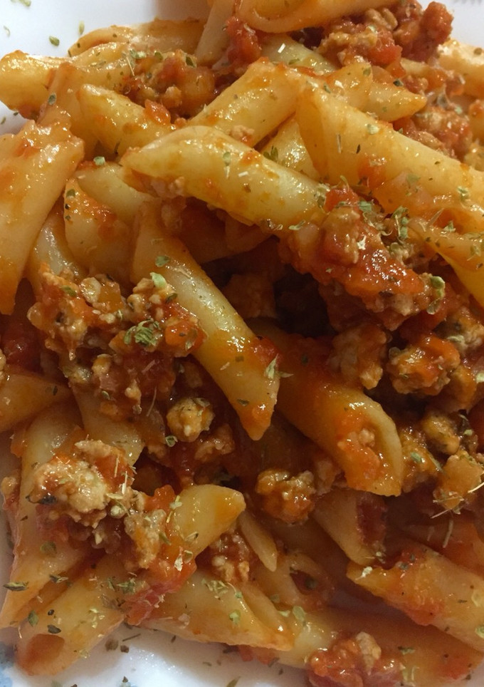 Una foto de Pasta con salsa casera de tomate 🍝