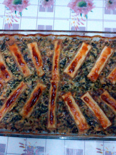 A picture of Puff Pastry with Spinach.